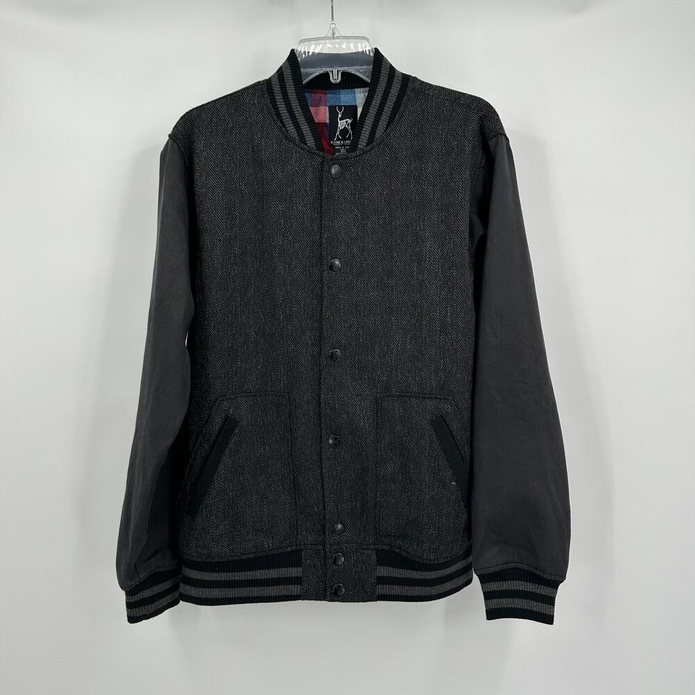 Kane and Unke Mens Jacket Size L Wool‎ Blend Varsity Bomber Streetwear Grunge